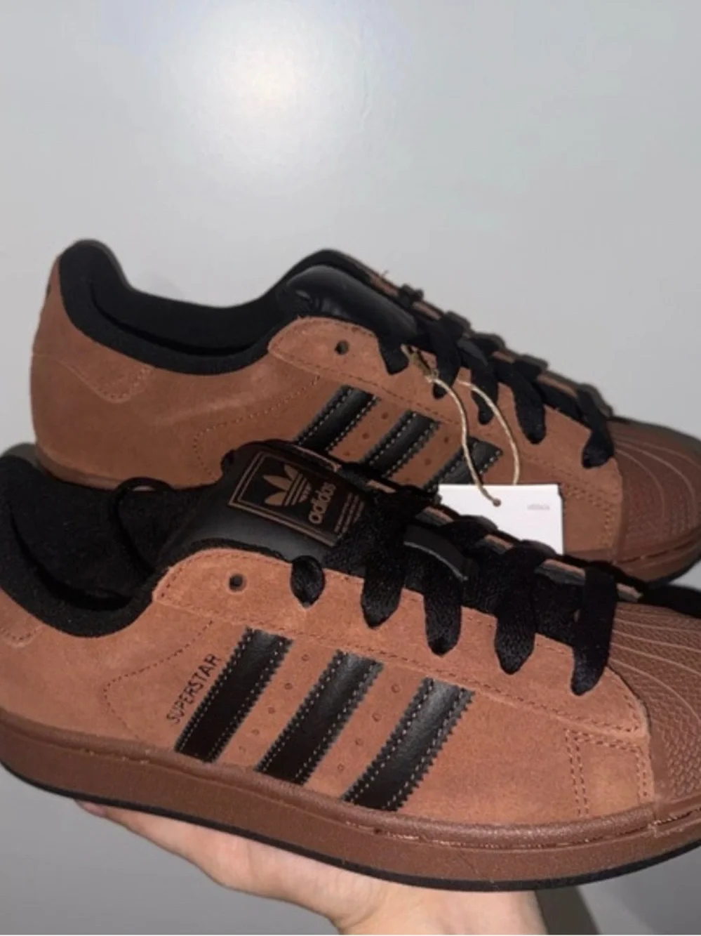 Brown Adidas Superstar Suede Sneakers